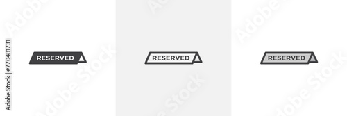 Exclusive Reservation and Dining Table Icons. Meal Seating and Private Eatery Reservation Symbols.