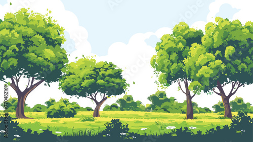 Vector illustration of beautiful woodland scene © RedFish