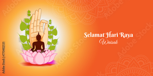 Vector illustration of Happy Buddha Purnima social media feed template