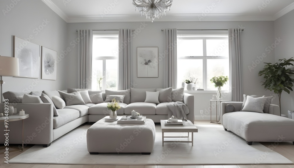 Serene elegance of this light grey living room Serene elegance of this light grey living room