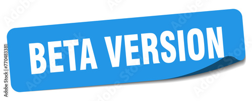 beta version sticker. beta version label