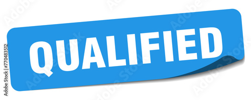 qualified sticker. qualified label