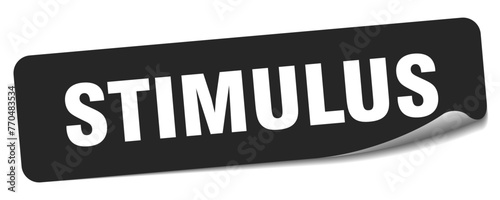 stimulus sticker. stimulus label