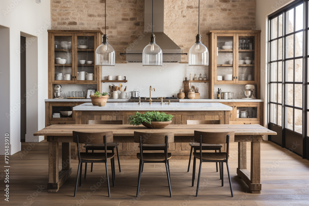 interior kitchen room architecture modern design at house