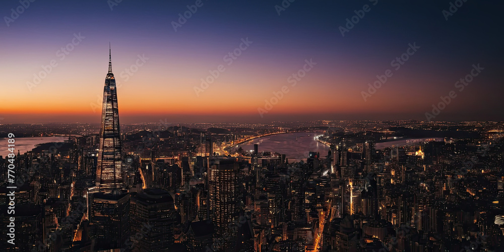Obraz premium sunset over the city