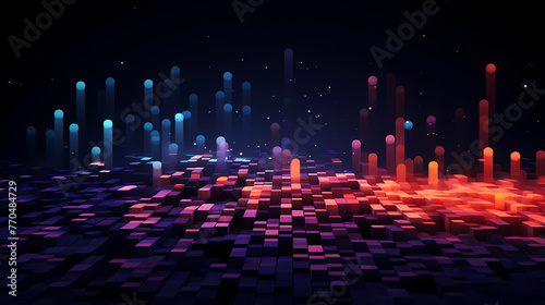 Modern Data Node Digital Abstract Pixel Background
