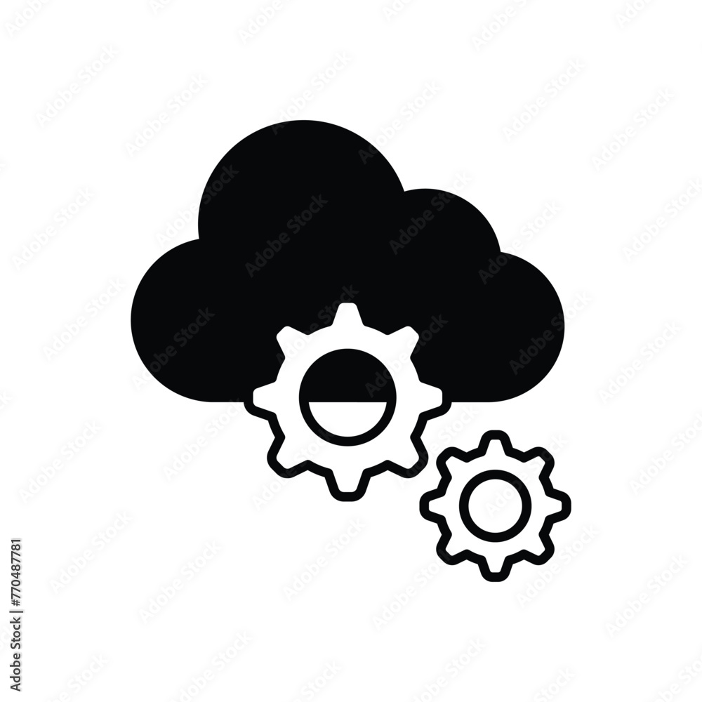 black solid Cloud Development vector icon black solid Cloud Development vector icon