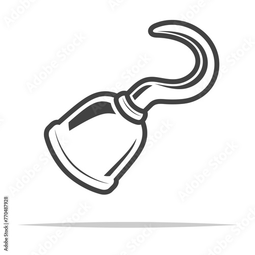 Pirate hook icon transparent vector isolated illustration