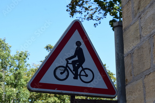 biek warning sign in France photo