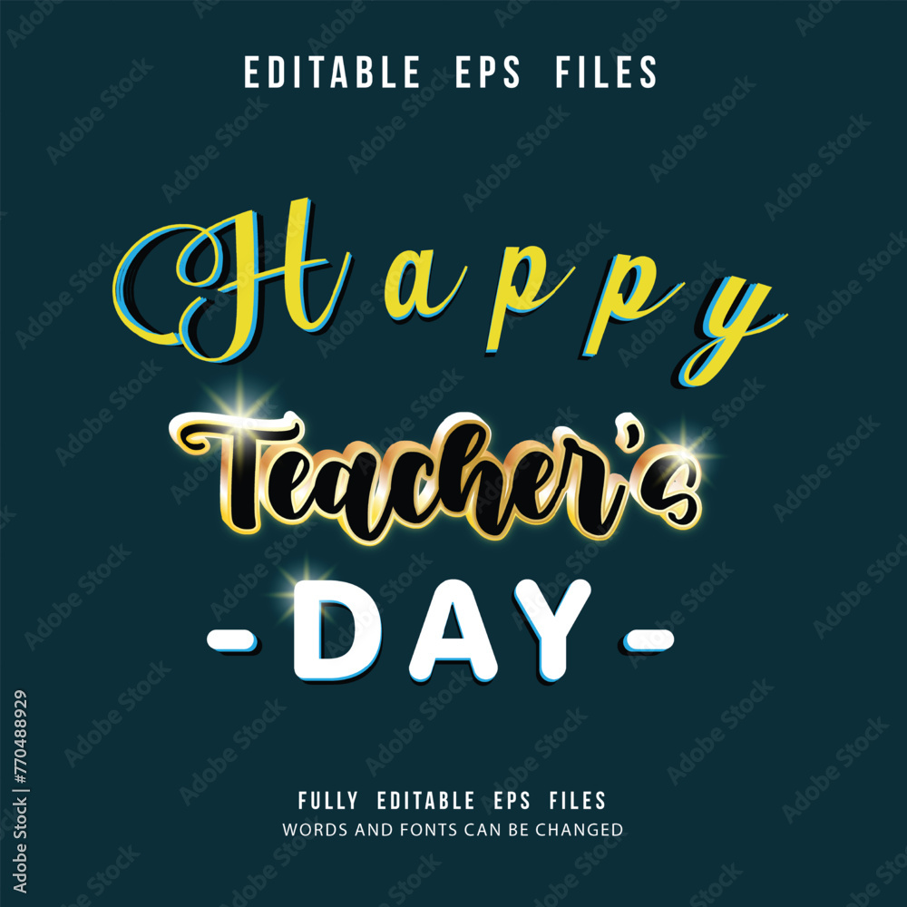 Happy Teachers Day Editable Text Effect