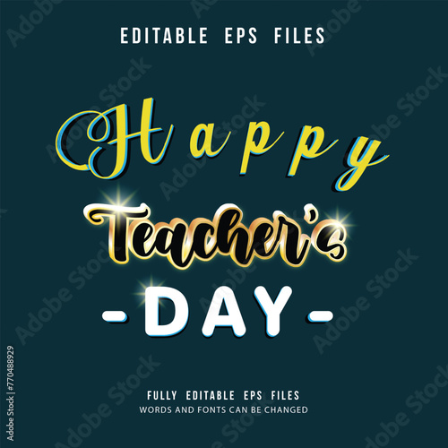 Happy Teachers Day Editable Text Effect