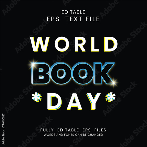 World book day Editable text effect
