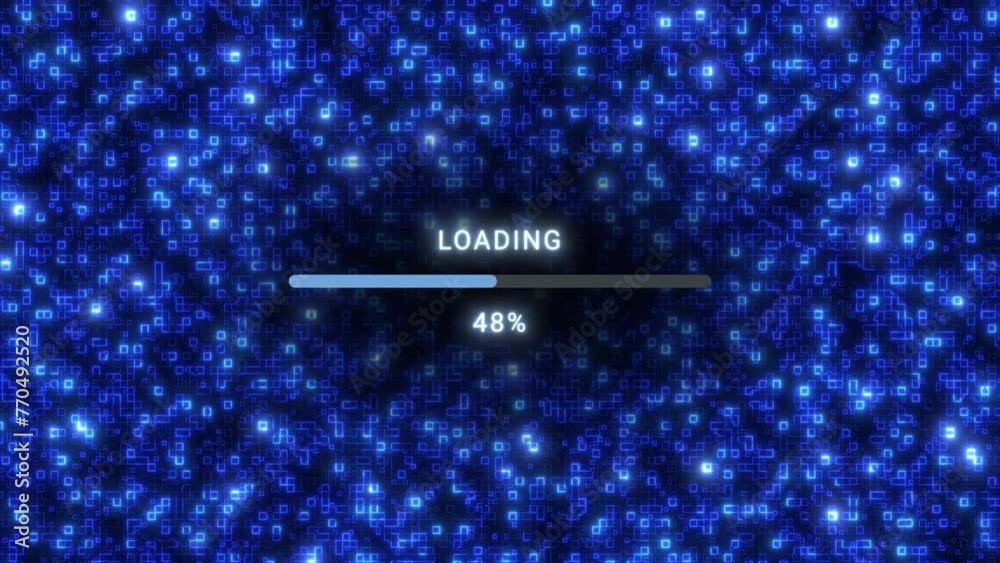 Loading animation. loading screen or bar. Loading 0-100%. Abstract digital hi-tech background
