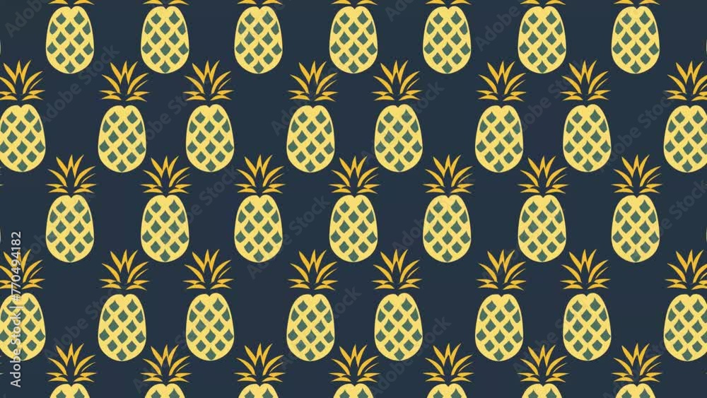 pineapple pattern loop animated background 4K 60 FPS pineapple pattern loop animated background 4K 60 FPS