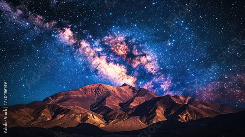 night landscape mountain and milky way galaxy background our galaxy,