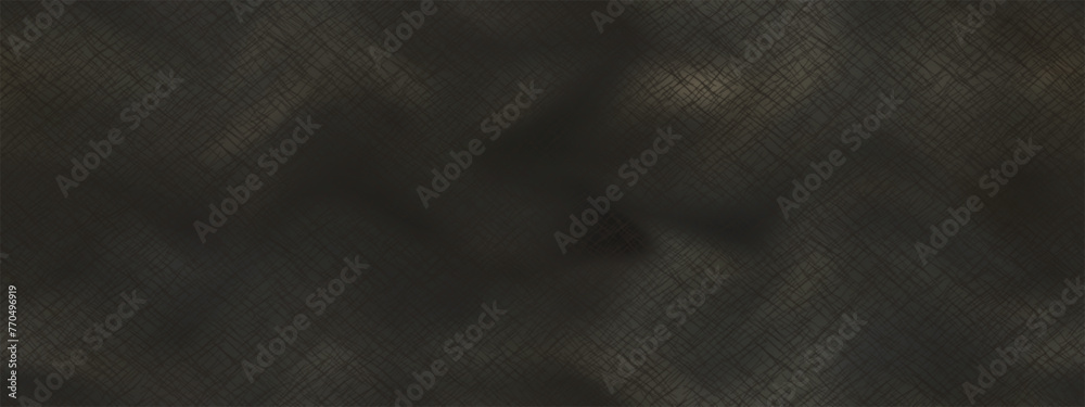 Fototapeta premium Black old canvas book cover seamless pattern with vector texture of burlap or linen textile. Retro fabric bg