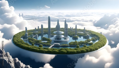 Beautiful view of the futuristic city 