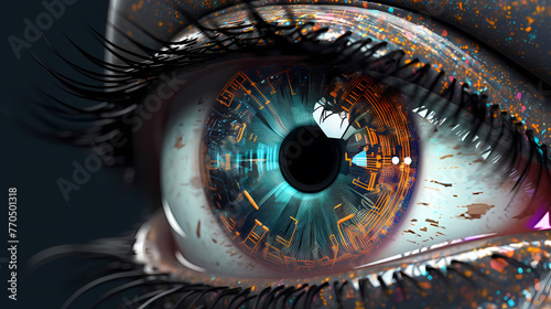 Digital Eye  AI - Artificial Intelligence digital concept