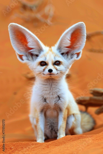 A derpy fennec fox with a goofy expression and big, curious ears © Venka