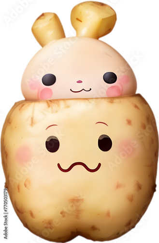 Cute Cartoon potato icon  Kawaii potato clipart.