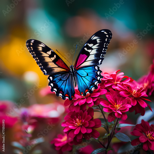 A close-up of a butterfly perched on a flower.