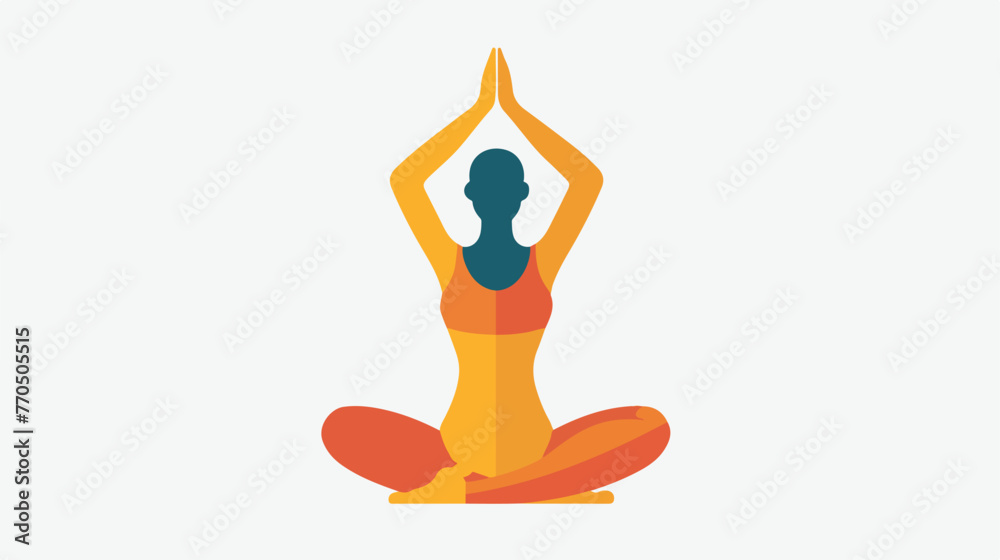 Yoga pose Icon flat vector isolated on white background