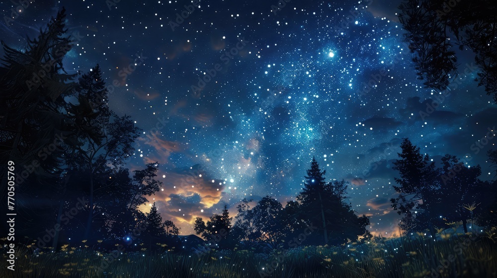 Night Sky Picture , Beautiful digital image