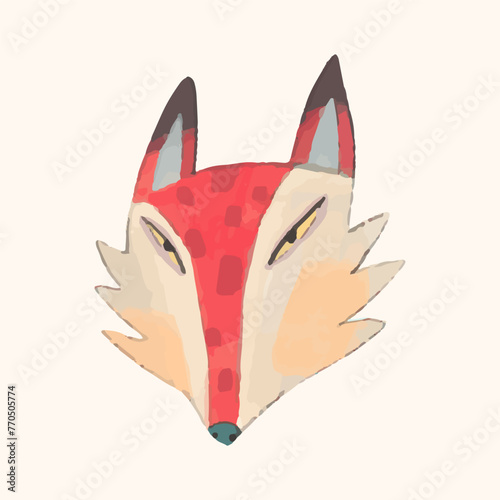 Red fox. Animal wildlife watercolor illustration. © Jorm Sangsorn