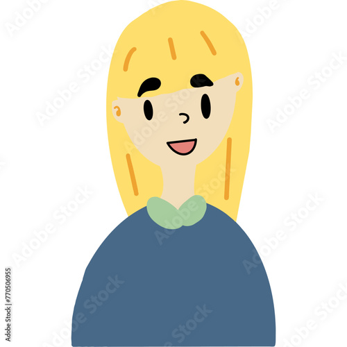 Doodle Vector Art EPS file 3000*3000 300dpi. An illustration or depiction of a woman actively engaged in work or employment. 
