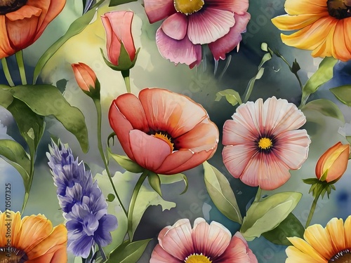 textura de pintura de flores