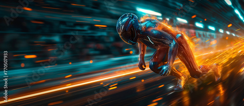 inspired graphic sprint robot athletes determination futuristic © Creative-Touch