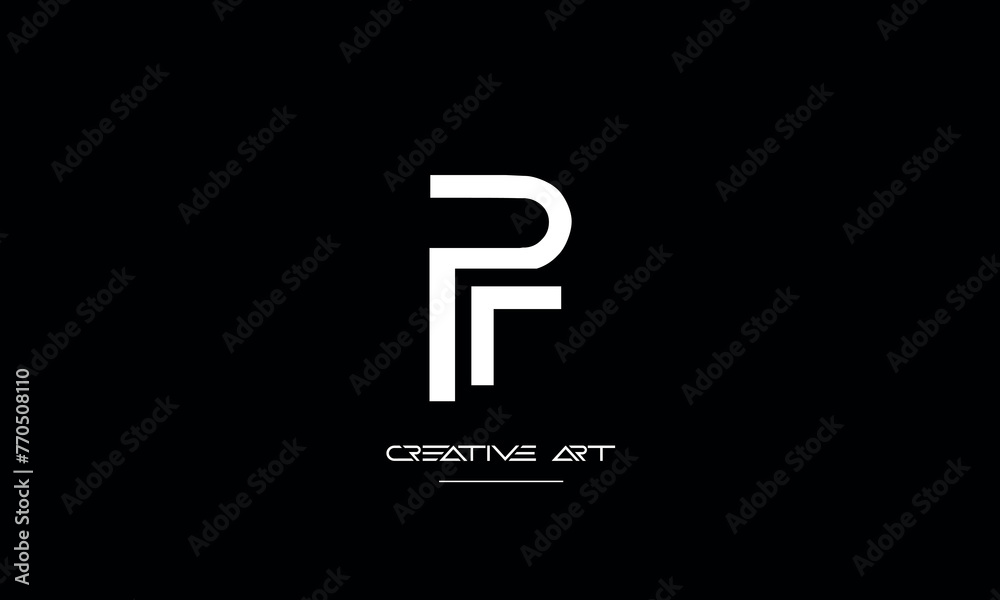 FP, PF, F, P abstract letters logo monogram FP, PF, F, P abstract letters logo monogram