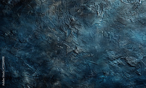 Electric blue marble texture resembling frozen forest in darkness