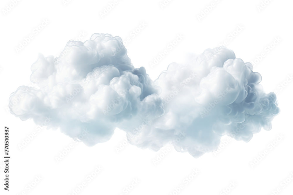 Group of Cumulus Clouds Drifting in Sky. On a White or Clear Surface PNG Transparent Background. - obrazy, fototapety, plakaty 