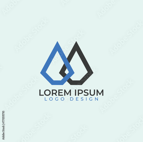 Business corporate letter, A logo design template, Simple and clean flat design,unique logo letter MA house. initial concept M and A are in form of a two-roof or mountain house.,Vector logo template photo