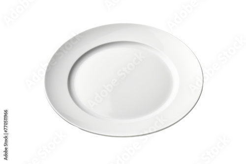 White Plate on White Background. On a White or Clear Surface PNG Transparent Background.