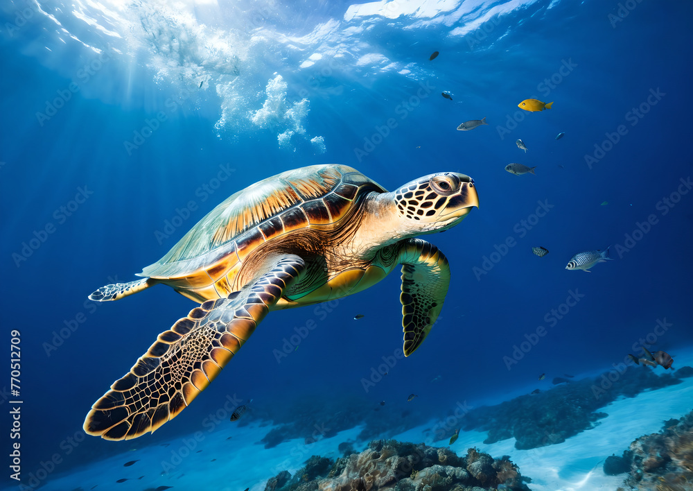 Fototapeta premium turtle swimming