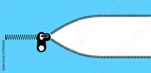 Zipper fastener icon. Flat style. Vector illustration