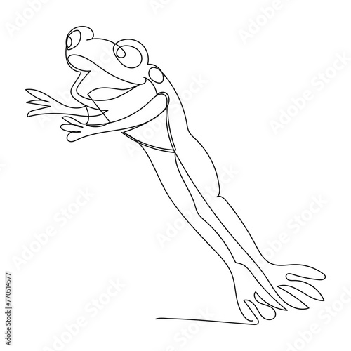 Vector frog line art drawing illustration