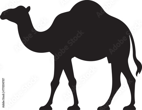 Camel Silhouette Vector Illustration White Background