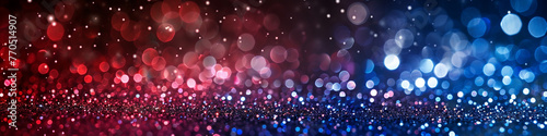 abstract background with red, white, and blue glitter elements scattered throughout photo