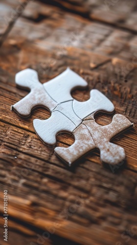 A puzzle piece fitting into place, metaphor for the crucial role of innovative thinking in solving complex problems photo