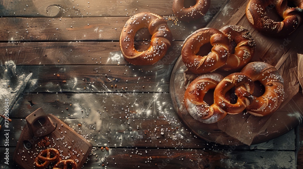 Fresh pretzels with a copy space Fresh pretzels with a copy space