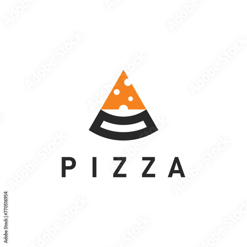Pizza flat illustration logo design