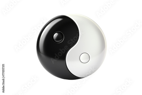 Black and White Yin-Yang Symbol on White Background. On a White or Clear Surface PNG Transparent Background.