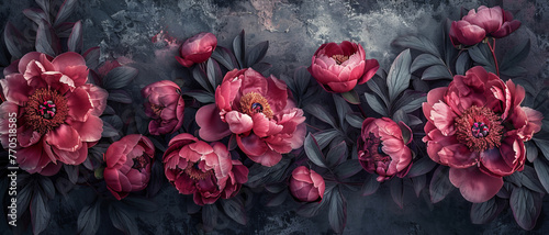 Wallpaper Mural Close-up of blooming peony flowers background. Beautiful floral background Torontodigital.ca