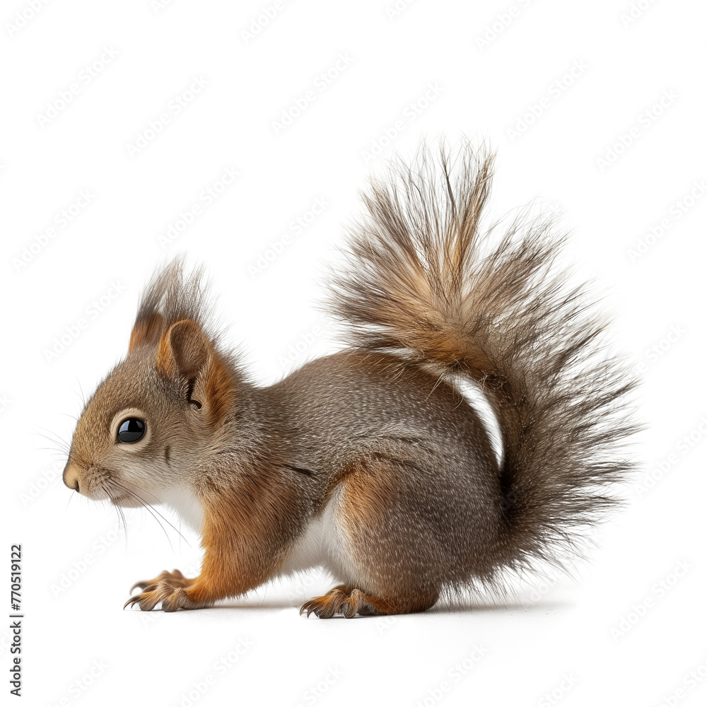 Eurasian red squirrel, isolated on transparent background. Eurasian red squirrel, isolated on transparent background.