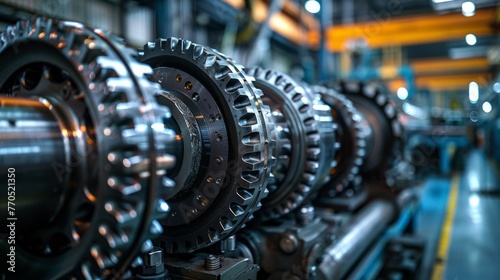 Cross section of a car gearbox. Automotive transmission gearbox with lots of details