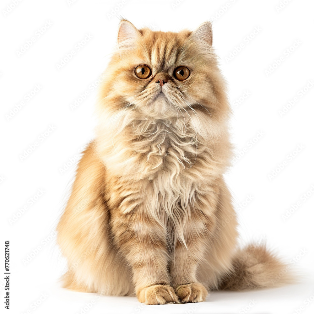Fototapeta premium Fluffy cat in portrait photography, generative ai
