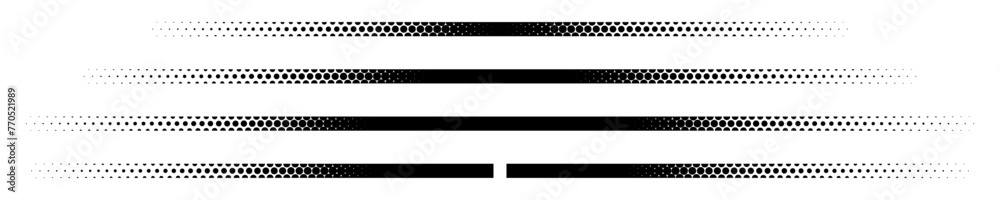 4 TEXTURES DE TRAITS NOIRS EN DEMI-TEINTE. Points noirs parfaitement ronds